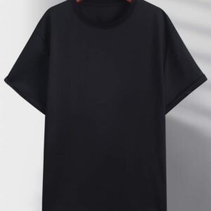 NoirDrop Oversized Off-Shoulder Black T-Shirt